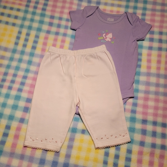 WENDY BELLISSIMO 💕 Pink Elastic Waist Pants w/Embroidered Mini Heart's 0-3M - Picture 4 of 11
